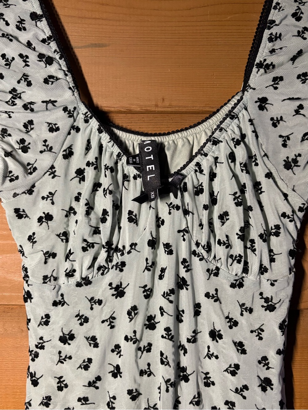 Motel Rocks Mint Green Floral Mini Dress- Size XS- Graduation Dress - Picture 6 of 13